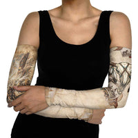 Buffalo Skull Arm Sleeves Feathers Tribal Map and Historical Indigenous Native American Heritage Bison - Wonder Print Shop