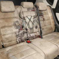 Buffalo Skull Back Car Seat Cover Feathers Tribal Map and Historical Indigenous Native American Heritage Bison - Wonder Print Shop