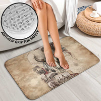 Buffalo Skull Bathroom Set Feathers Tribal Map and Historical Indigenous Native American Heritage Bison - Wonder Print Shop