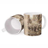 Buffalo Skull Ceramic Mug Feathers Tribal Map and Historical Indigenous Native American Heritage Bison - Wonder Print Shop