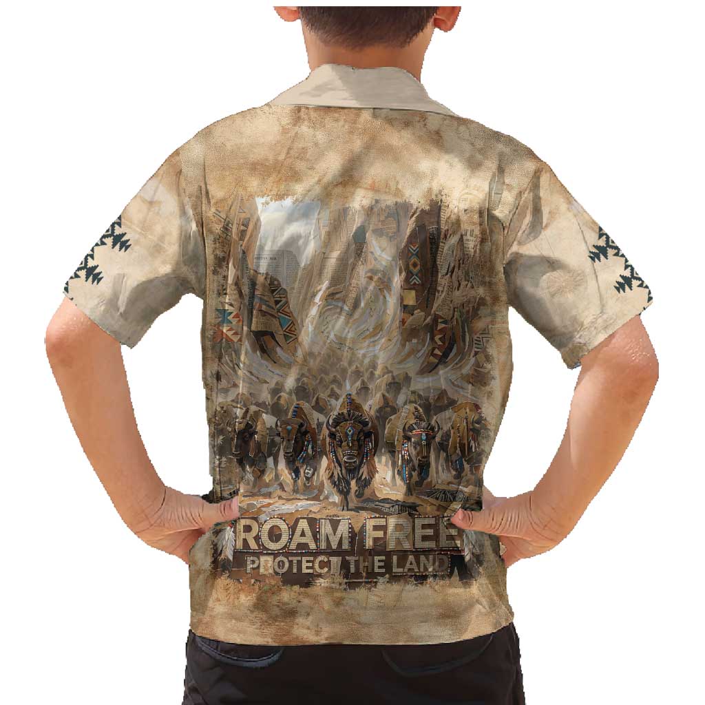 Buffalo Skull Family Matching Mermaid Dress and Hawaiian Shirt Feathers Tribal Map and Historical Indigenous Native American Heritage Bison - Wonder Print Shop