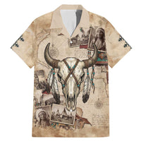 Buffalo Skull Family Matching Mermaid Dress and Hawaiian Shirt Feathers Tribal Map and Historical Indigenous Native American Heritage Bison - Wonder Print Shop