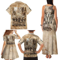 Buffalo Skull Family Matching Tank Maxi Dress and Hawaiian Shirt Feathers Tribal Map and Historical Indigenous Native American Heritage Bison - Wonder Print Shop