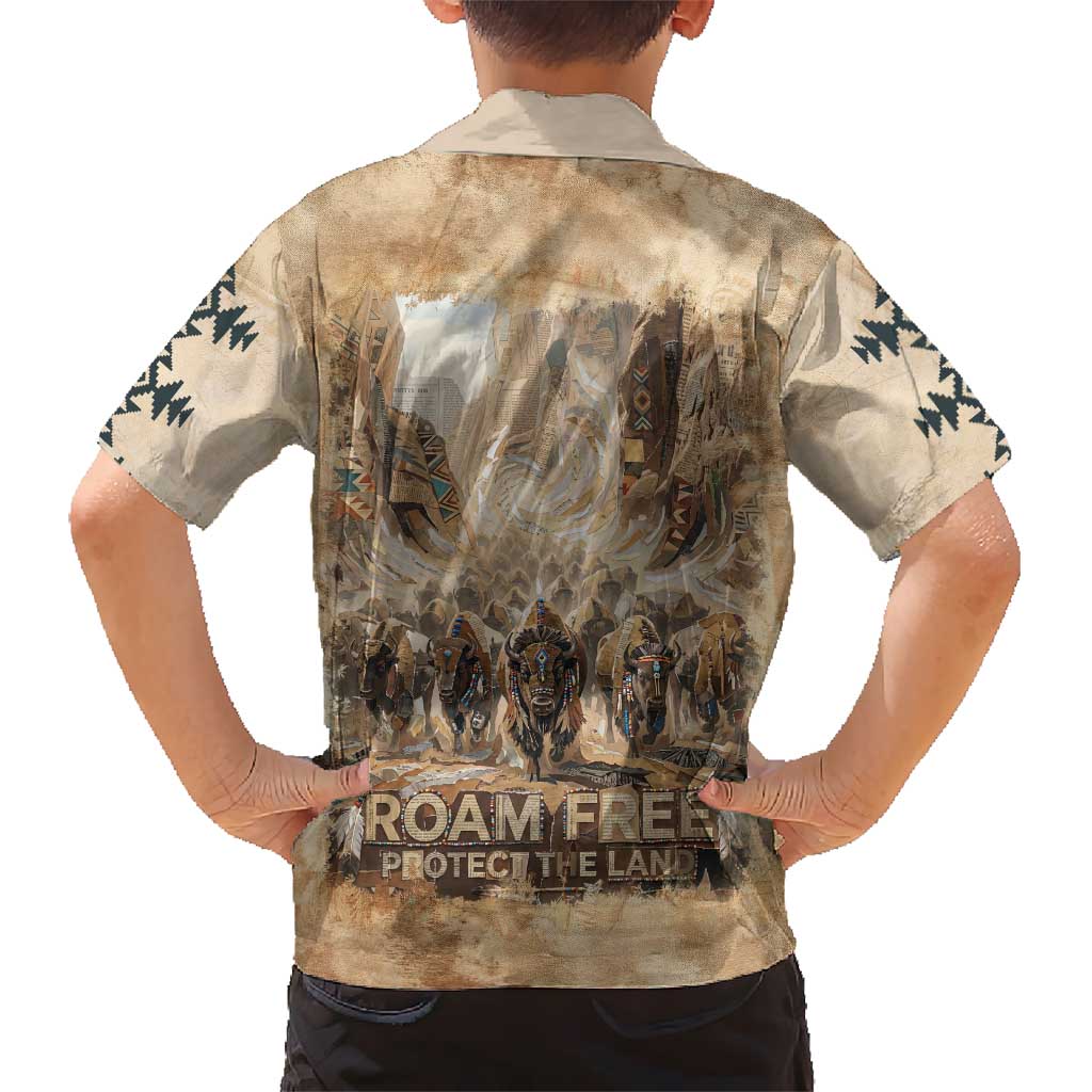 Buffalo Skull Hawaiian Shirt Feathers Tribal Map and Historical Indigenous Native American Heritage Bison - Wonder Print Shop
