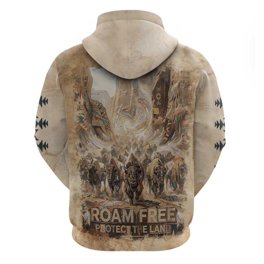 Buffalo Skull Hoodie Feathers Tribal Map and Historical Indigenous Native American Heritage Bison - Wonder Print Shop