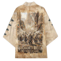 Buffalo Skull Kimono Feathers Tribal Map and Historical Indigenous Native American Heritage Bison - Wonder Print Shop
