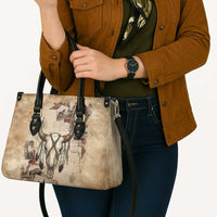 Buffalo Skull Leather Bag Feathers Tribal Map and Historical Indigenous Native American Heritage Bison - Wonder Print Shop