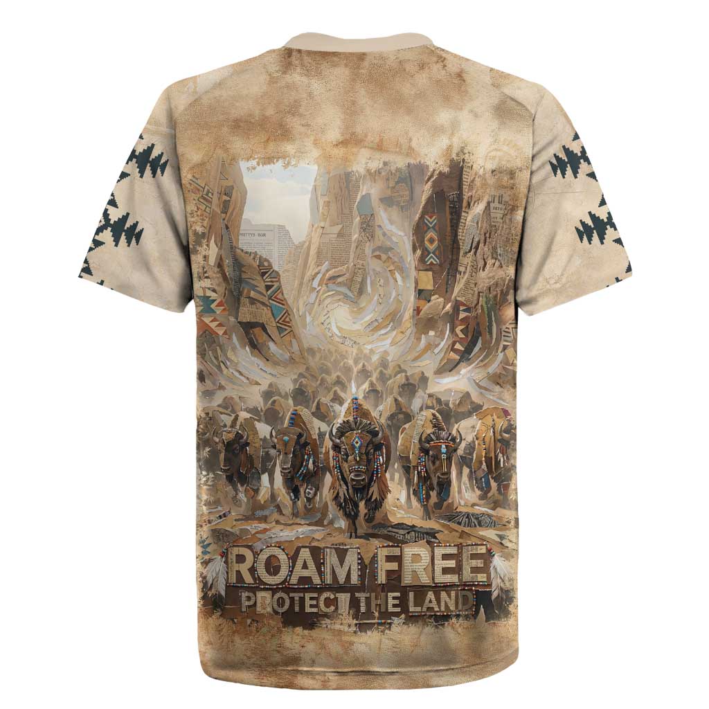 Buffalo Skull Rugby Jersey Feathers Tribal Map and Historical Indigenous Native American Heritage Bison - Wonder Print Shop