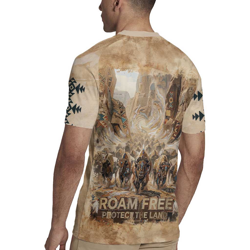 Buffalo Skull Rugby Jersey Feathers Tribal Map and Historical Indigenous Native American Heritage Bison - Wonder Print Shop