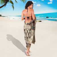 Buffalo Skull Sarong Feathers Tribal Map and Historical Indigenous Native American Heritage Bison - Wonder Print Shop