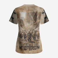 Buffalo Skull Scrub Top Feathers Tribal Map and Historical Indigenous Native American Heritage Bison - Wonder Print Shop