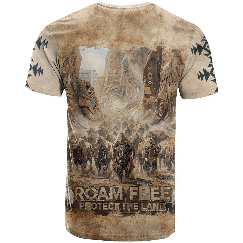 Buffalo Skull T Shirt Feathers Tribal Map and Historical Indigenous Native American Heritage Bison - Wonder Print Shop