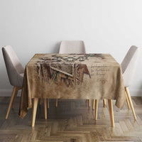 Buffalo Skull Tablecloth Feathers Tribal Map and Historical Indigenous Native American Heritage Bison - Wonder Print Shop