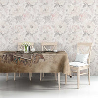 Buffalo Skull Tablecloth Feathers Tribal Map and Historical Indigenous Native American Heritage Bison - Wonder Print Shop