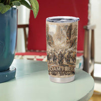 Buffalo Skull Tumbler Cup Feathers Tribal Map and Historical Indigenous Native American Heritage Bison - Wonder Print Shop