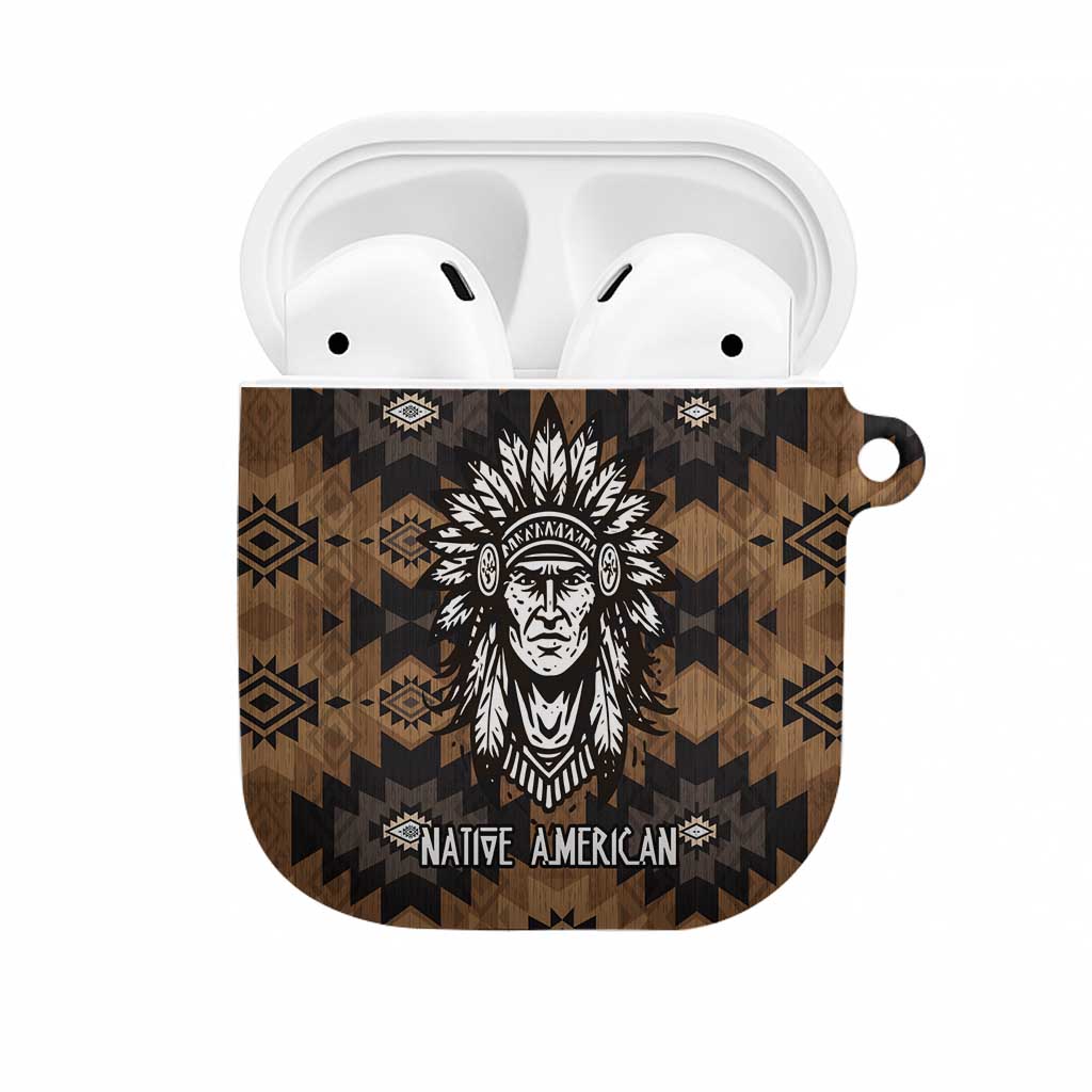 Native American Chief Warrior AirPods Case Feather Headdress and Horse Tribal Arrow Pattern - Wonder Print Shop