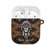 Native American Chief Warrior AirPods Case Feather Headdress and Horse Tribal Arrow Pattern - Wonder Print Shop