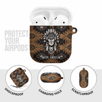 Native American Chief Warrior AirPods Case Feather Headdress and Horse Tribal Arrow Pattern - Wonder Print Shop