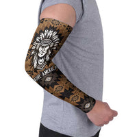 Native American Chief Warrior Arm Sleeves Feather Headdress and Horse Tribal Arrow Pattern - Wonder Print Shop