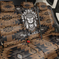 Native American Chief Warrior Back Car Seat Cover Feather Headdress and Horse Tribal Arrow Pattern - Wonder Print Shop