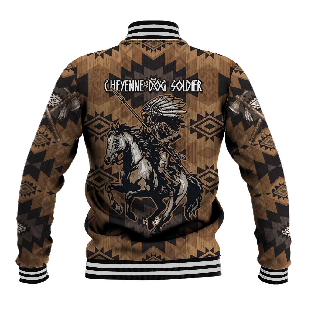 Native American Chief Warrior Baseball Jacket Feather Headdress and Horse Tribal Arrow Pattern - Wonder Print Shop
