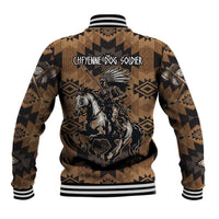 Native American Chief Warrior Baseball Jacket Feather Headdress and Horse Tribal Arrow Pattern - Wonder Print Shop