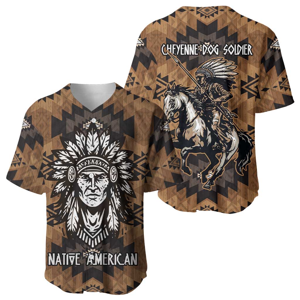 Native American Chief Warrior Baseball Jersey Feather Headdress and Horse Tribal Arrow Pattern - Wonder Print Shop