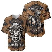Native American Chief Warrior Baseball Jersey Feather Headdress and Horse Tribal Arrow Pattern - Wonder Print Shop