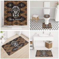 Native American Chief Warrior Bathroom Set Feather Headdress and Horse Tribal Arrow Pattern - Wonder Print Shop