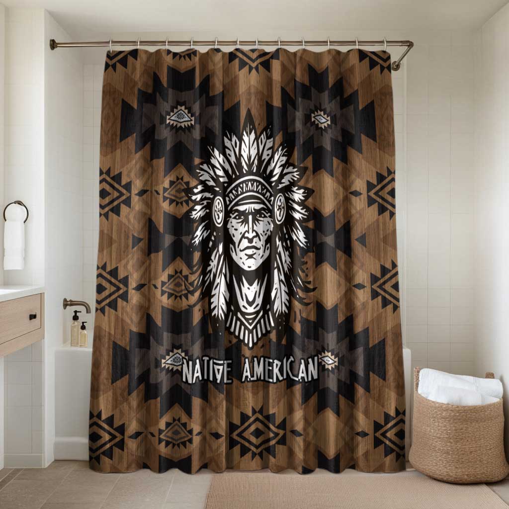 Native American Chief Warrior Bathroom Set Feather Headdress and Horse Tribal Arrow Pattern - Wonder Print Shop