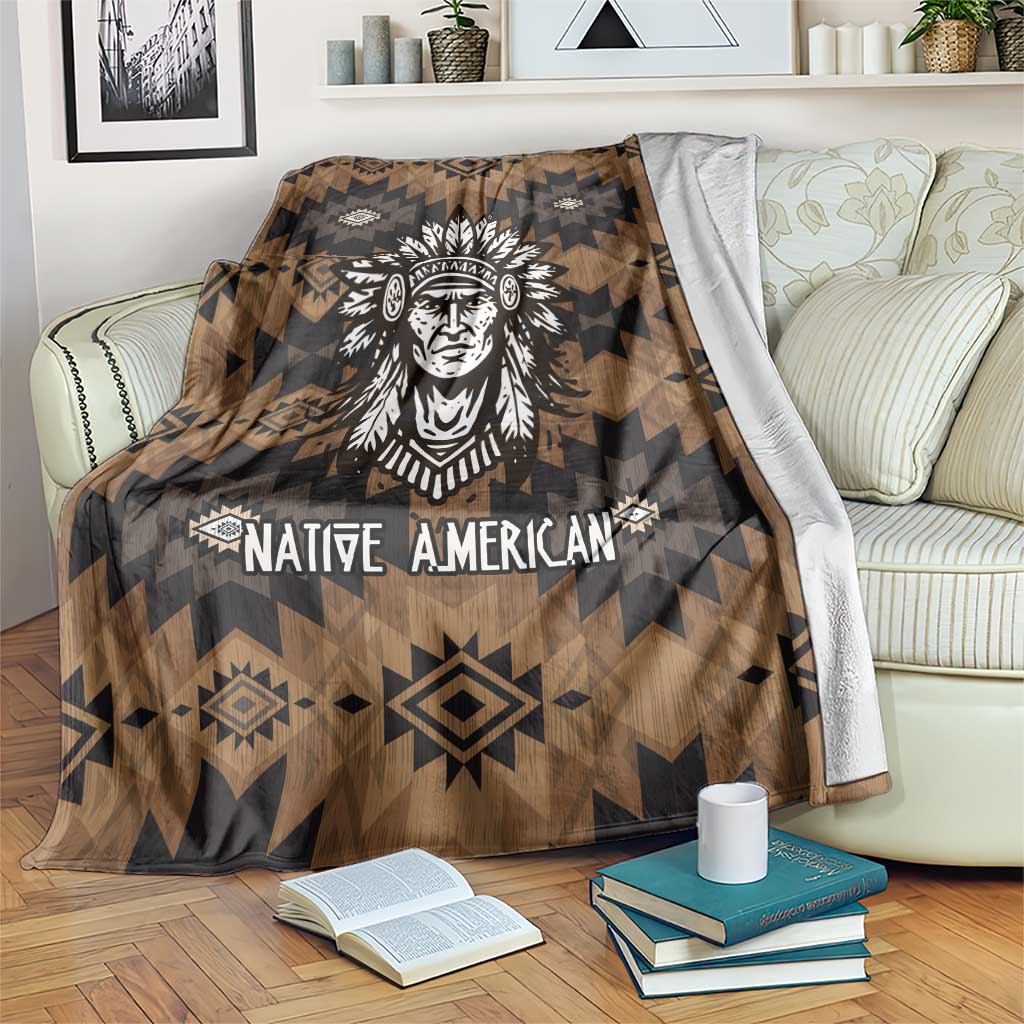 Native American Chief Warrior Blanket Feather Headdress and Horse Tribal Arrow Pattern - Wonder Print Shop