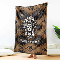 Native American Chief Warrior Blanket Feather Headdress and Horse Tribal Arrow Pattern - Wonder Print Shop