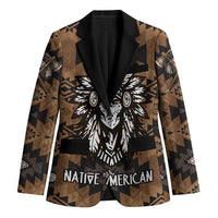 Native American Chief Warrior Blazer Feather Headdress and Horse Tribal Arrow Pattern - Wonder Print Shop