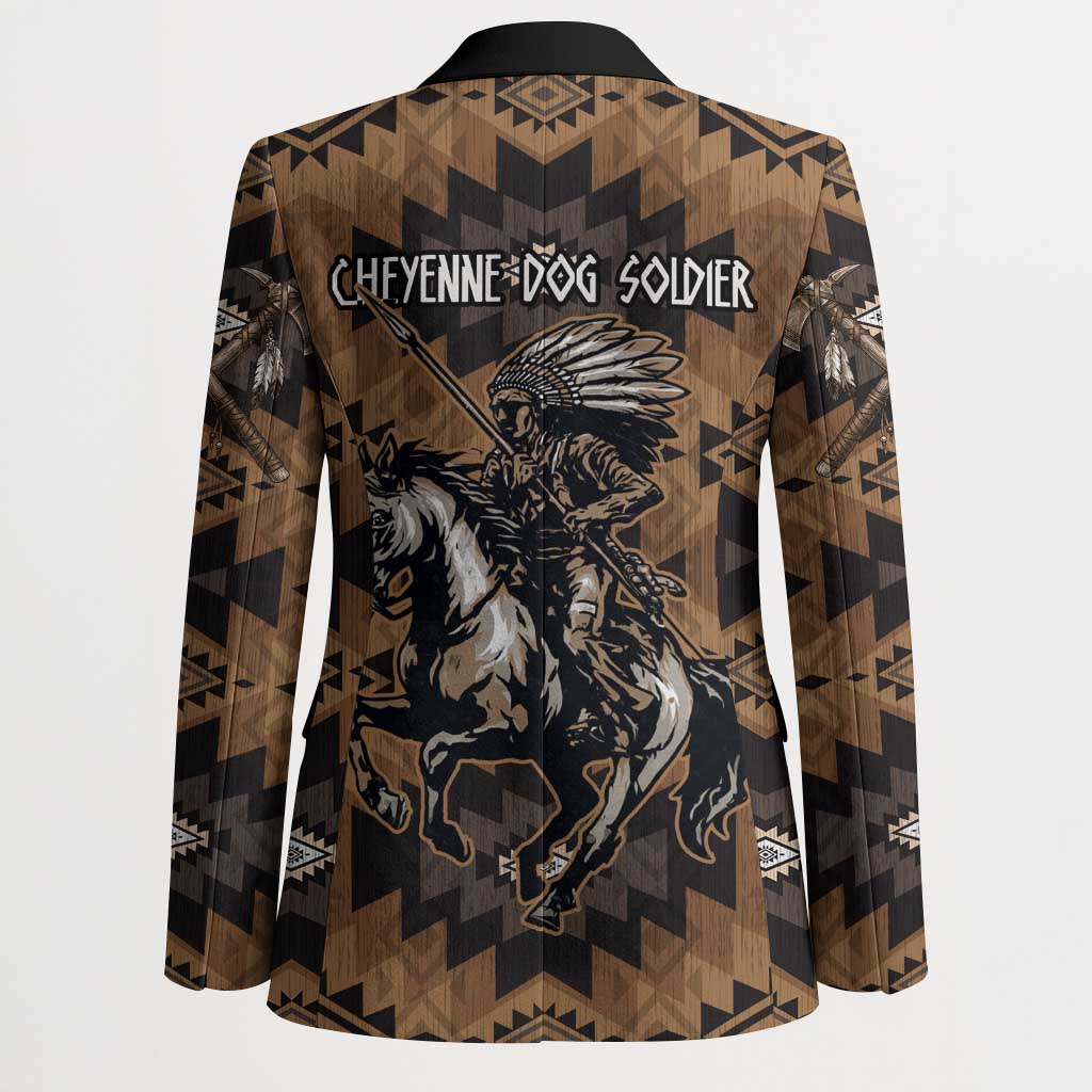 Native American Chief Warrior Blazer Feather Headdress and Horse Tribal Arrow Pattern - Wonder Print Shop