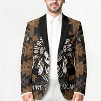 Native American Chief Warrior Blazer Feather Headdress and Horse Tribal Arrow Pattern - Wonder Print Shop