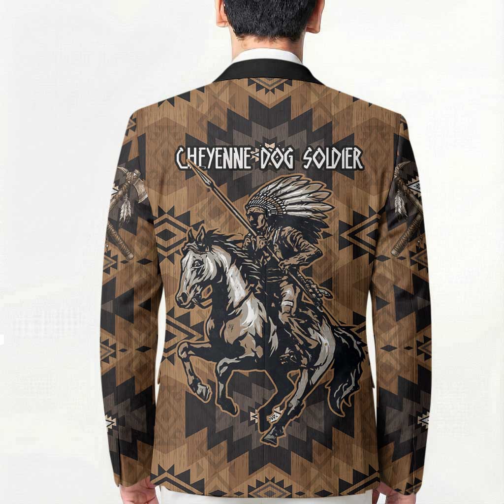 Native American Chief Warrior Blazer Feather Headdress and Horse Tribal Arrow Pattern - Wonder Print Shop