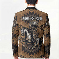 Native American Chief Warrior Blazer Feather Headdress and Horse Tribal Arrow Pattern - Wonder Print Shop