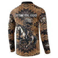 Native American Chief Warrior Button Sweatshirt Feather Headdress and Horse Tribal Arrow Pattern - Wonder Print Shop