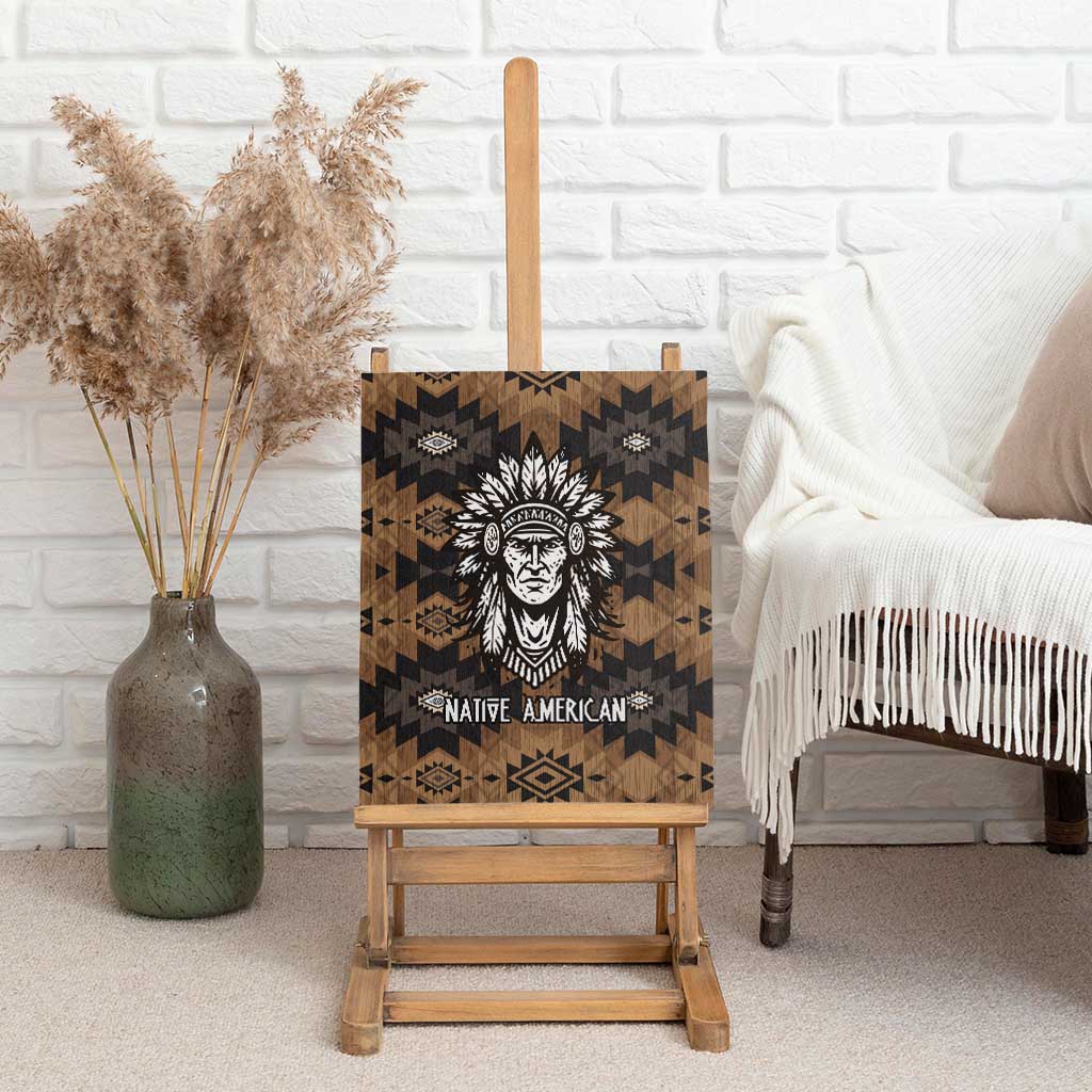 Native American Chief Warrior Canvas Wall Art Feather Headdress and Horse Tribal Arrow Pattern - Wonder Print Shop