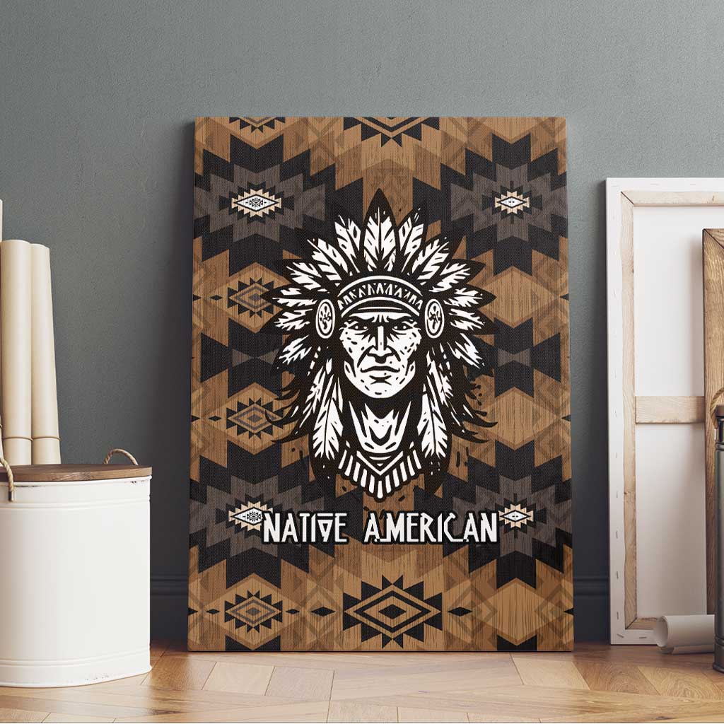 Native American Chief Warrior Canvas Wall Art Feather Headdress and Horse Tribal Arrow Pattern - Wonder Print Shop