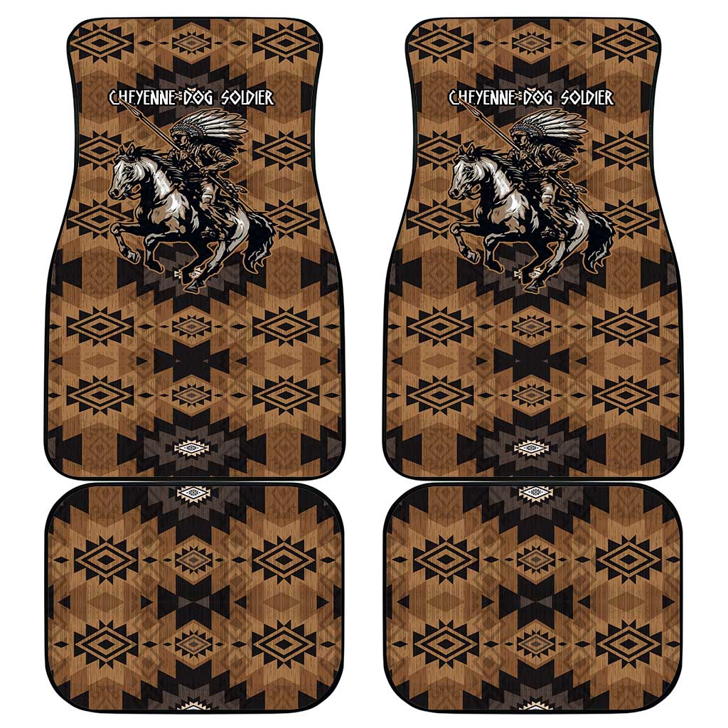 Native American Chief Warrior Car Mats Feather Headdress and Horse Tribal Arrow Pattern - Wonder Print Shop