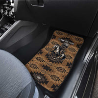 Native American Chief Warrior Car Mats Feather Headdress and Horse Tribal Arrow Pattern - Wonder Print Shop