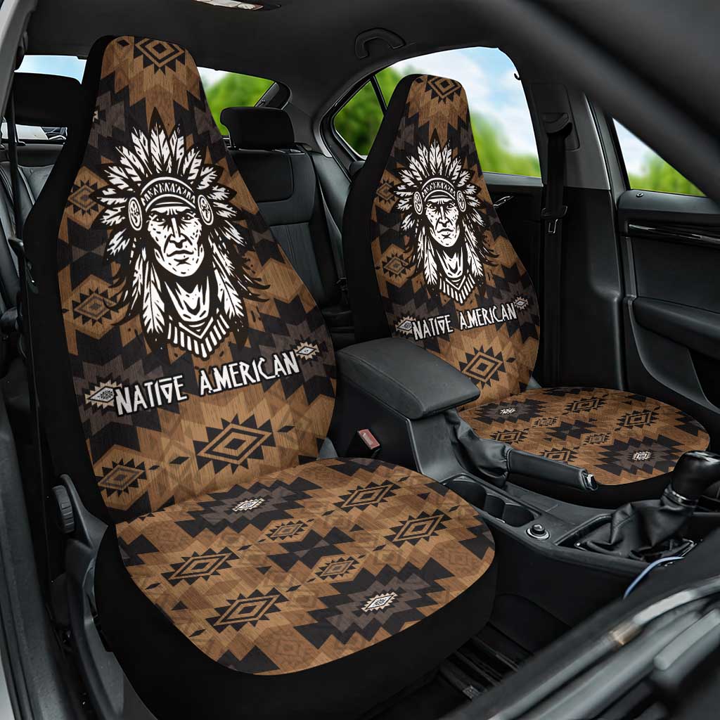 Native American Chief Warrior Car Seat Cover Feather Headdress and Horse Tribal Arrow Pattern - Wonder Print Shop