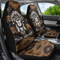 Native American Chief Warrior Car Seat Cover Feather Headdress and Horse Tribal Arrow Pattern - Wonder Print Shop