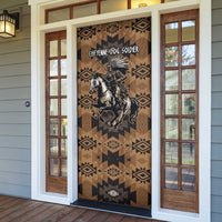 Native American Chief Warrior Door Cover Feather Headdress and Horse Tribal Arrow Pattern - Wonder Print Shop