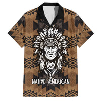 Native American Chief Warrior Family Matching Off Shoulder Short Dress and Hawaiian Shirt Feather Headdress and Horse Tribal Arrow Pattern - Wonder Print Shop