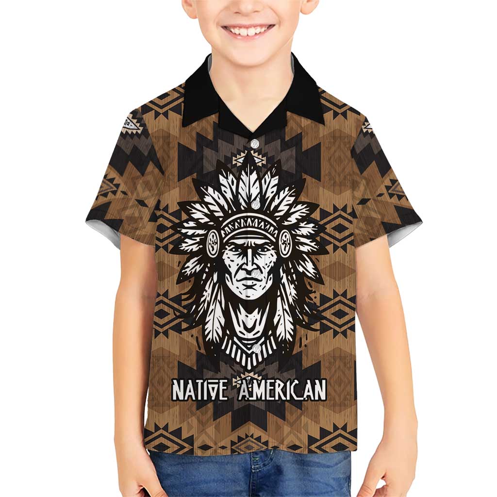 Native American Chief Warrior Family Matching Off Shoulder Short Dress and Hawaiian Shirt Feather Headdress and Horse Tribal Arrow Pattern - Wonder Print Shop