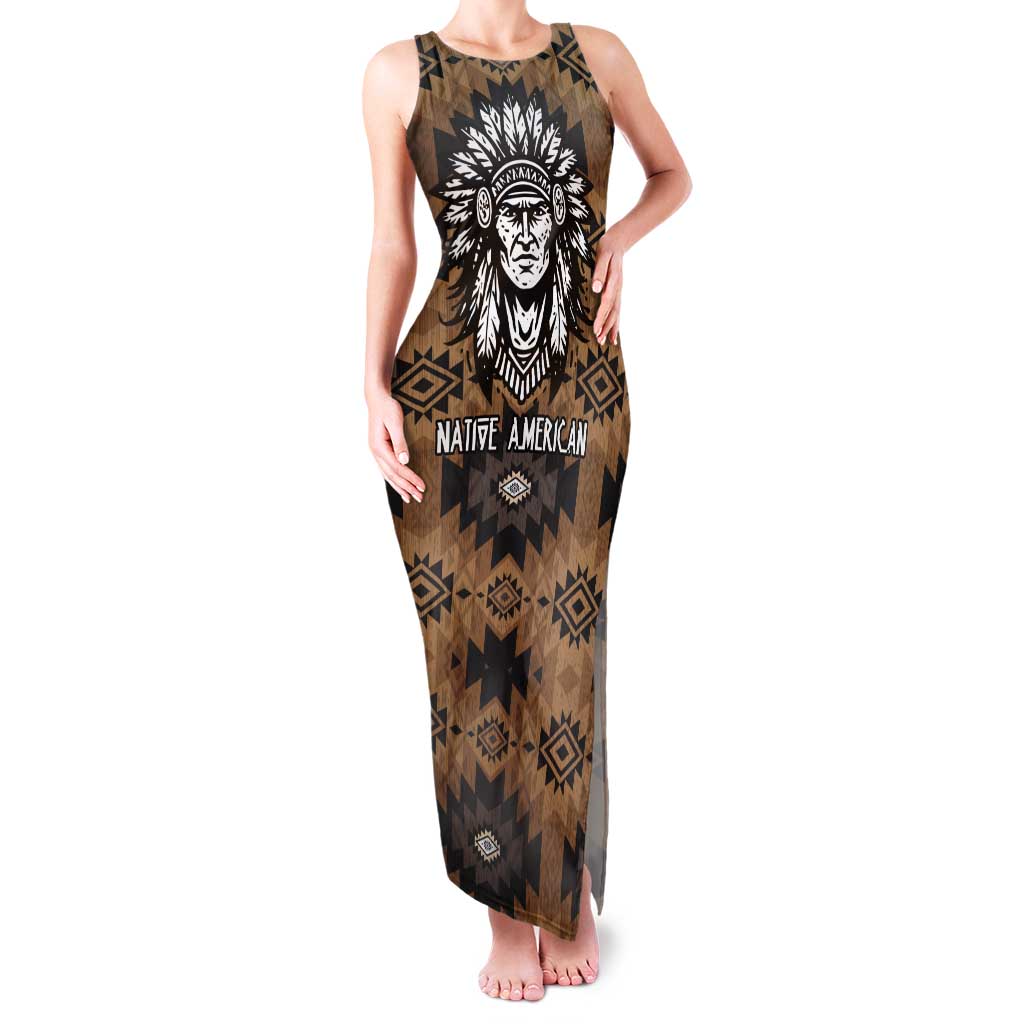 Native American Chief Warrior Family Matching Tank Maxi Dress and Hawaiian Shirt Feather Headdress and Horse Tribal Arrow Pattern - Wonder Print Shop