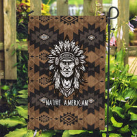 Native American Chief Warrior Garden Flag Feather Headdress and Horse Tribal Arrow Pattern - Wonder Print Shop