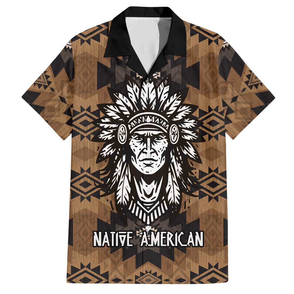 Native American Chief Warrior Hawaiian Shirt Feather Headdress and Horse Tribal Arrow Pattern - Wonder Print Shop